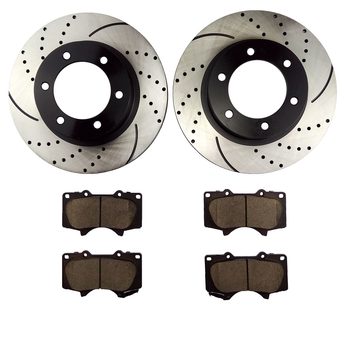 Fits 2005 - 2014 2015 2016 2017 Toyota Tacoma Front Drilled Brake Rotors and Pad Fits 2005 - 2014 2015 2016 2017 Toyota Tacoma Front Drilled Brake Rotors and Pad