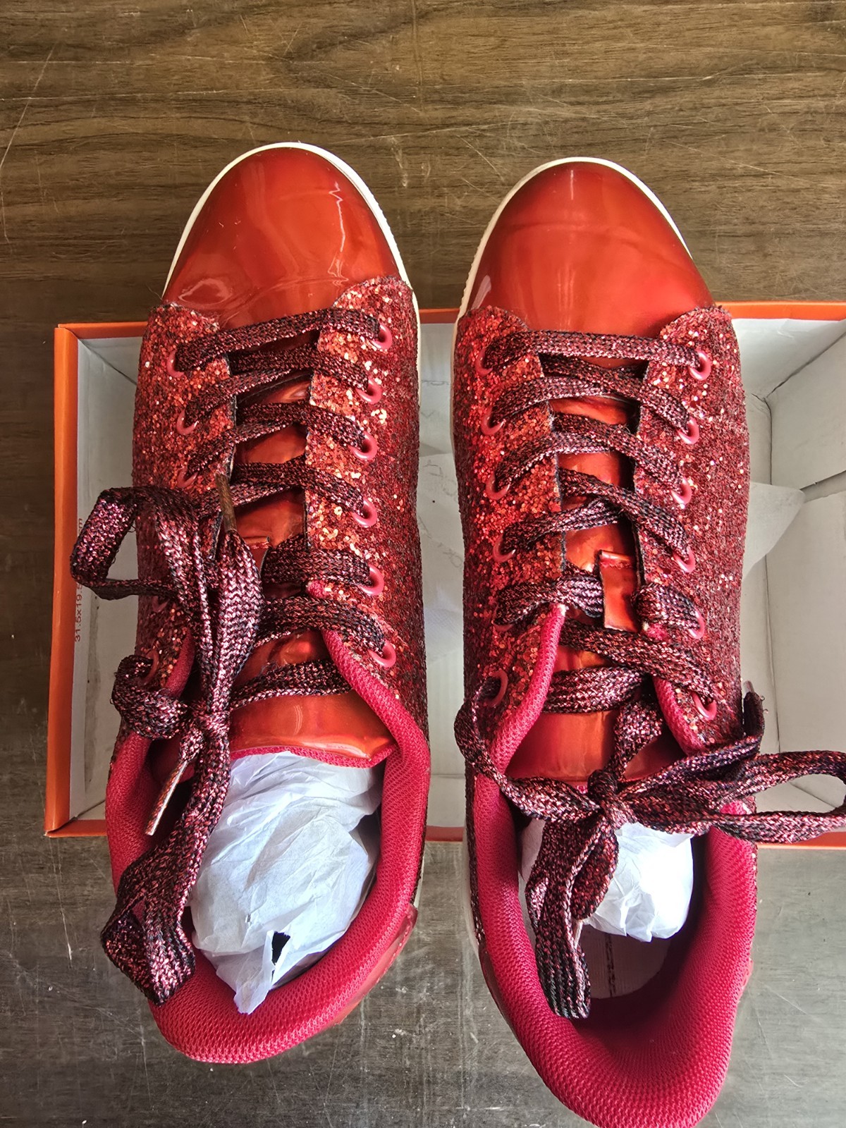 Red Glitter Casual Shoes