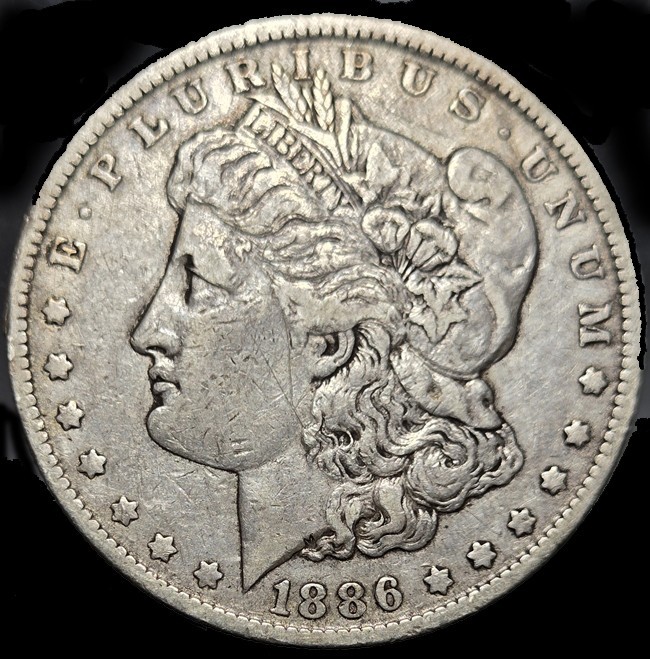 1886-O Morgan Silver Dollar, VF scarcer variety 1886-O Morgan Silver Dollar, VF scarcer variety