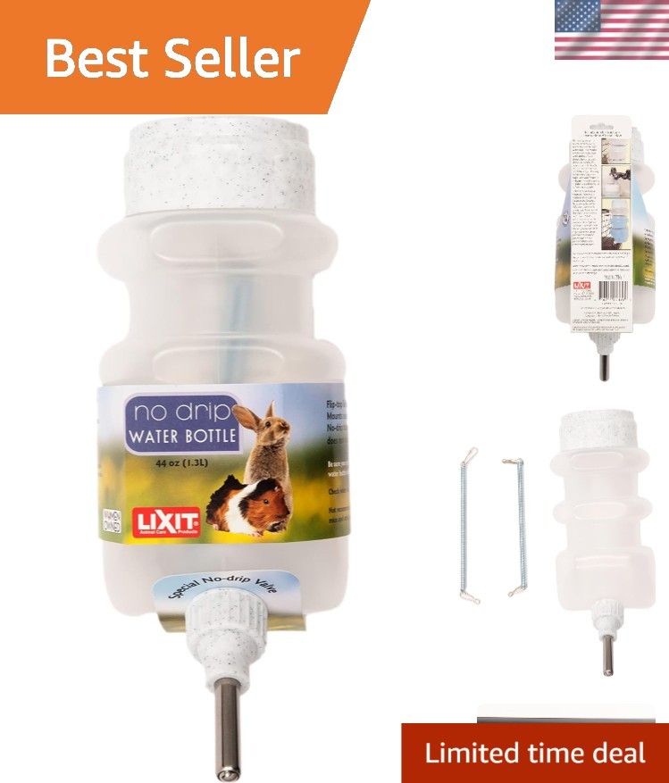 Versatile 44oz Top Fill Water Bottle for Chinchillas, Rats, and Small Dogs