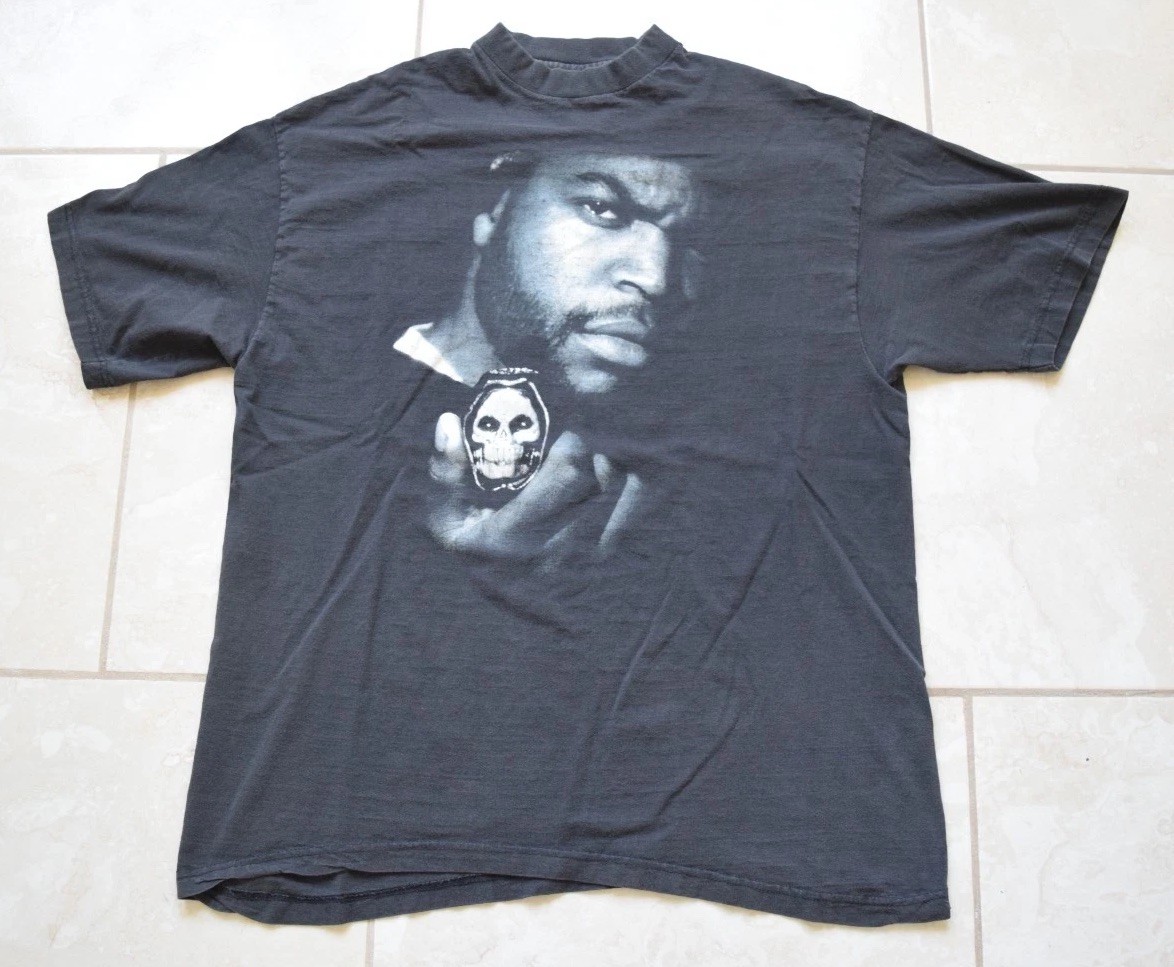 Vintage 1992 Thrashed Ice Cube The Predator Shirt Tee L-Tall Rare Rap Euro Tour