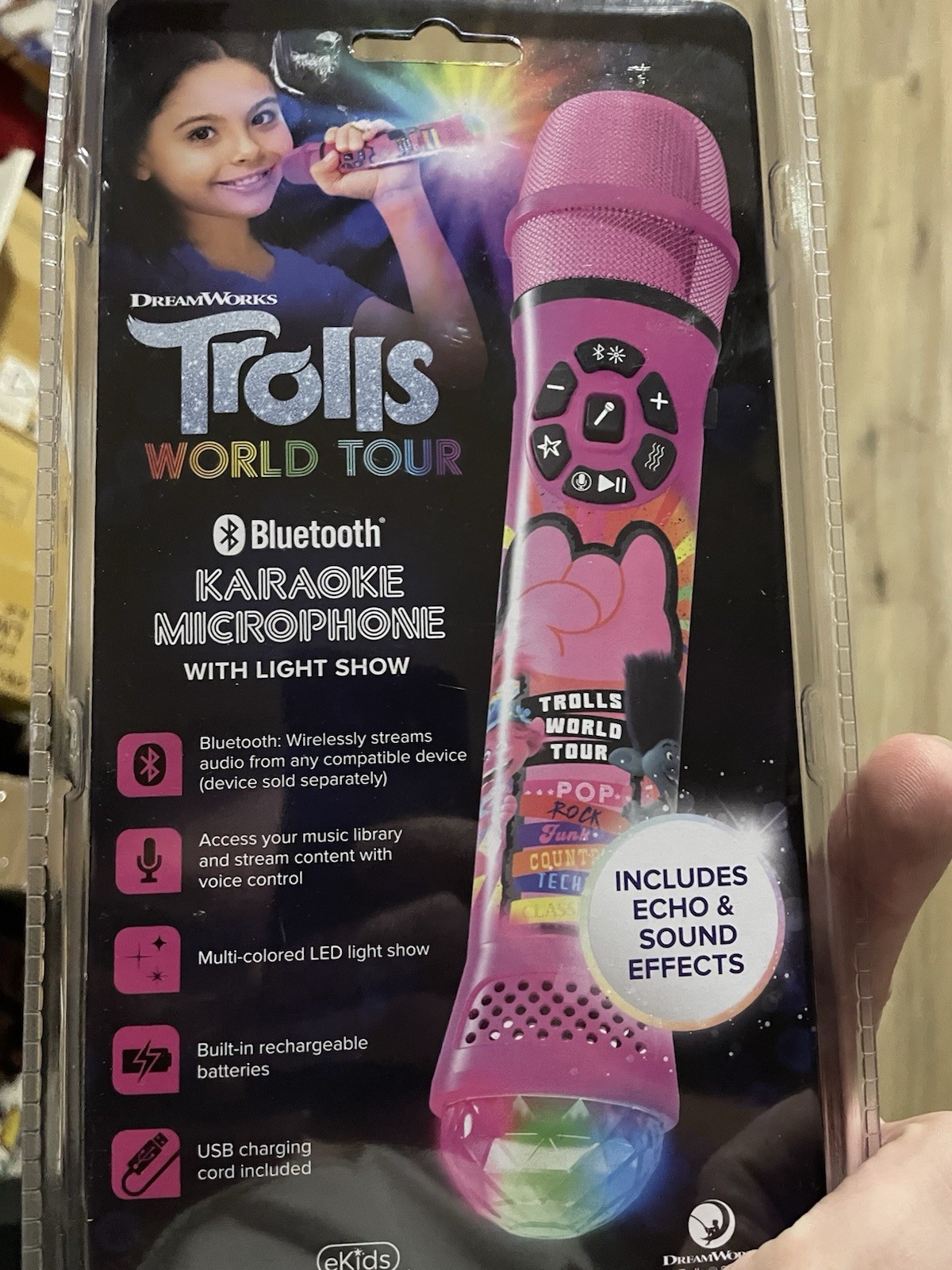 DreamWorks Trolls World Tour Bluetooth Karaoke Microphone by eKids. Tested Works