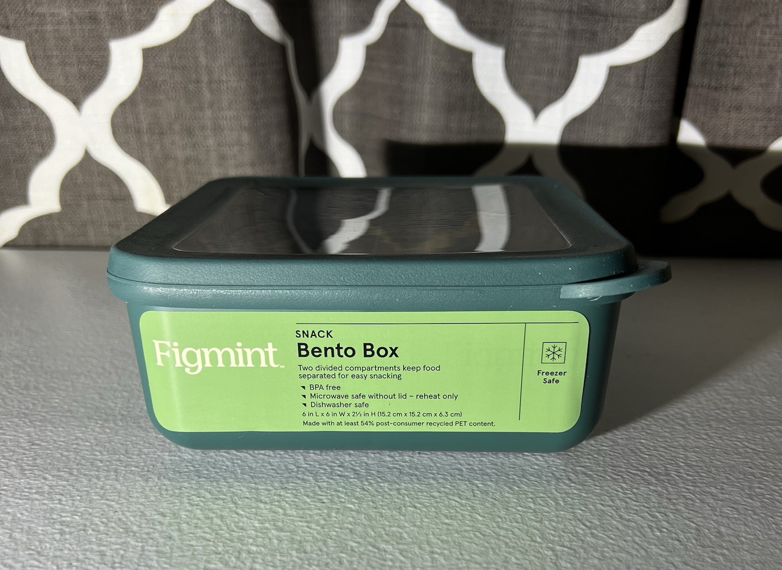 Figmint Food Storage Container Dark Green- Snack Bento Box- 4 Compartments- New