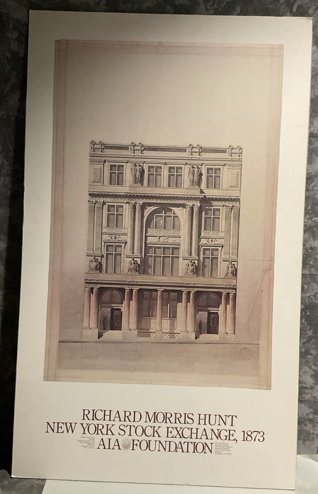 VTG -Richard Morris Hunt- New York Stock Exchange 1873 Print / Poster 23” X38”