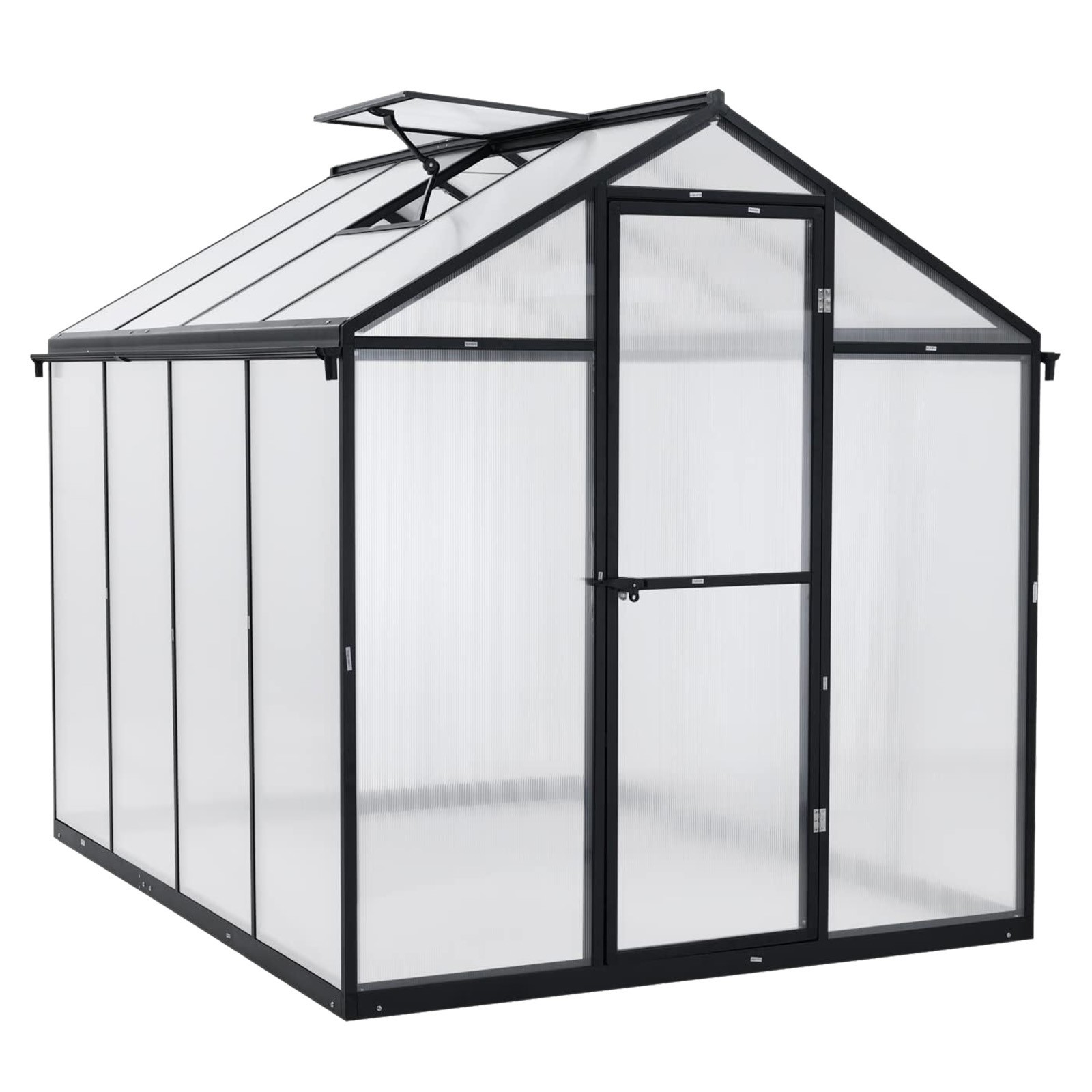 Aoodor 6x8 6x10FT Walk-in Polycarbonate Greenhouse Kit Heavy Duty Aluminum Frame Aoodor 6x8 6x10FT Walk-in Polycarbonate Greenhouse Kit Heavy Duty Aluminum Frame