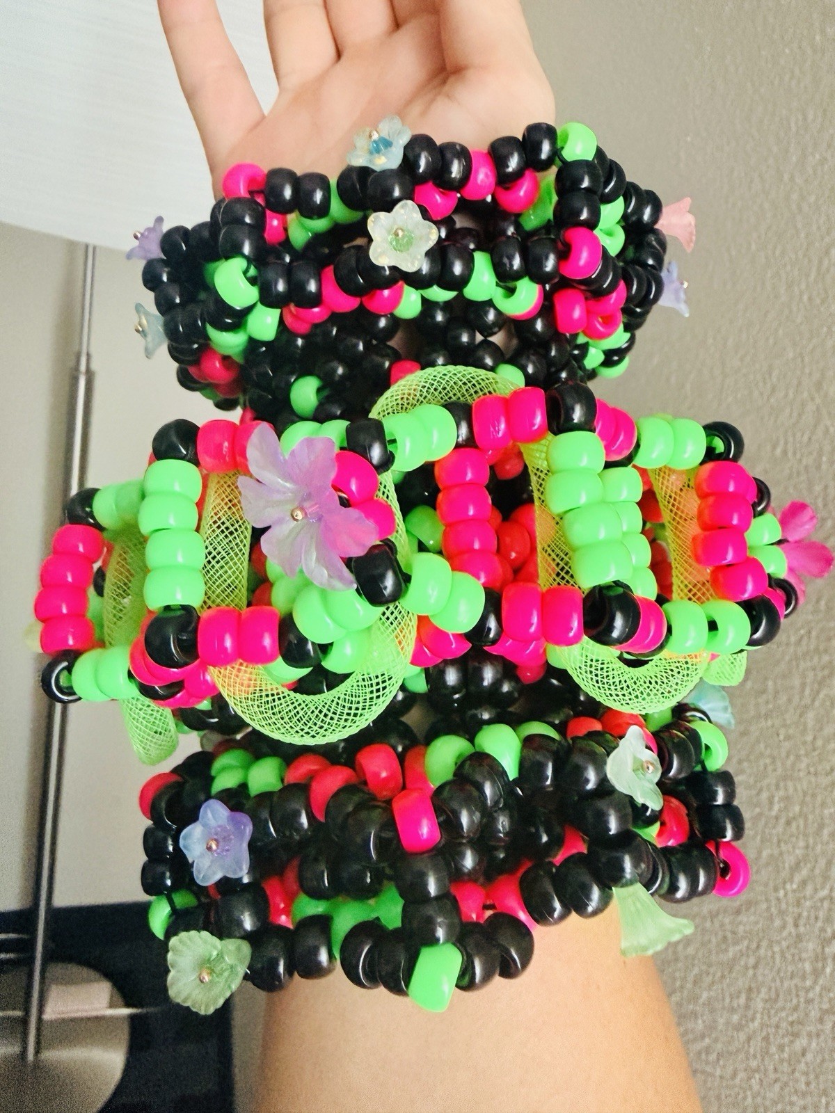 Gorgeous huge Detailed Kandi Cuff Rotator 2 Piece Rave Plur Edm Incredible Gorgeous huge Detailed Kandi Cuff Rotator 2 Piece Rave Plur Edm Incredible