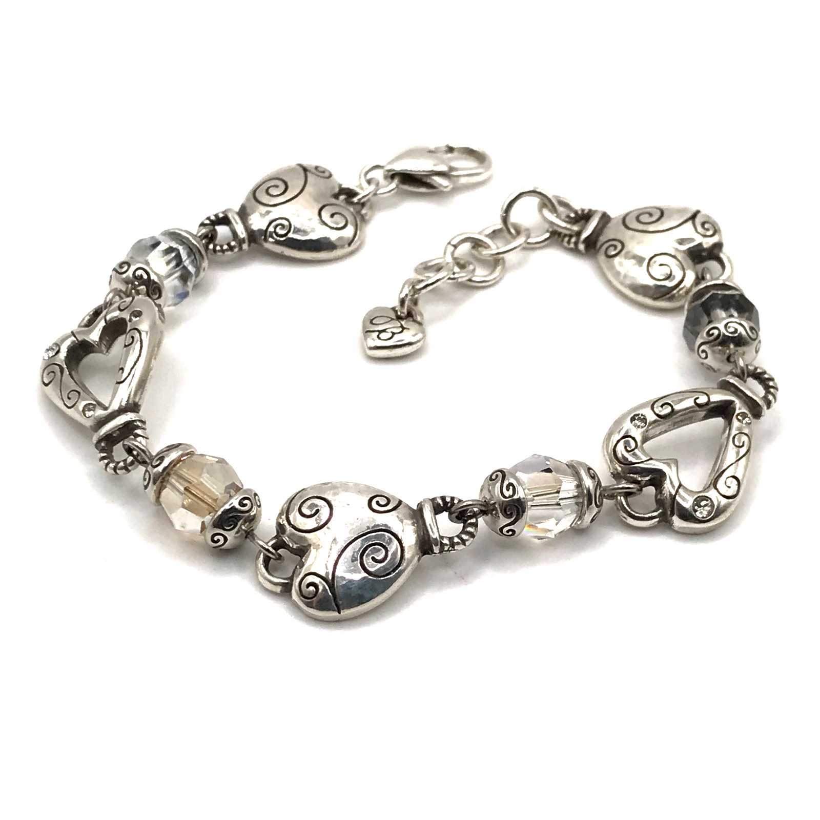 Brighton Heart Link Bracelet Silver Plate 8 Brighton Heart Link Bracelet Silver Plate 8