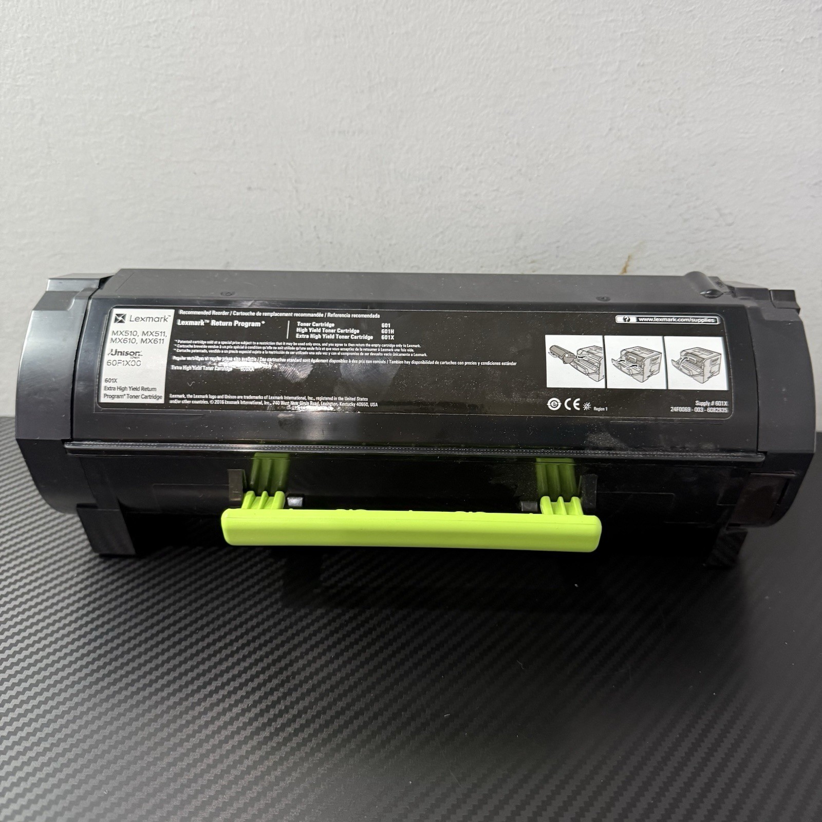 Genuine Lexmark 60F1X00 Extra High Yield 601X Black Toner Cartridge for MX510 Genuine Lexmark 60F1X00 Extra High Yield 601X Black Toner Cartridge for MX510