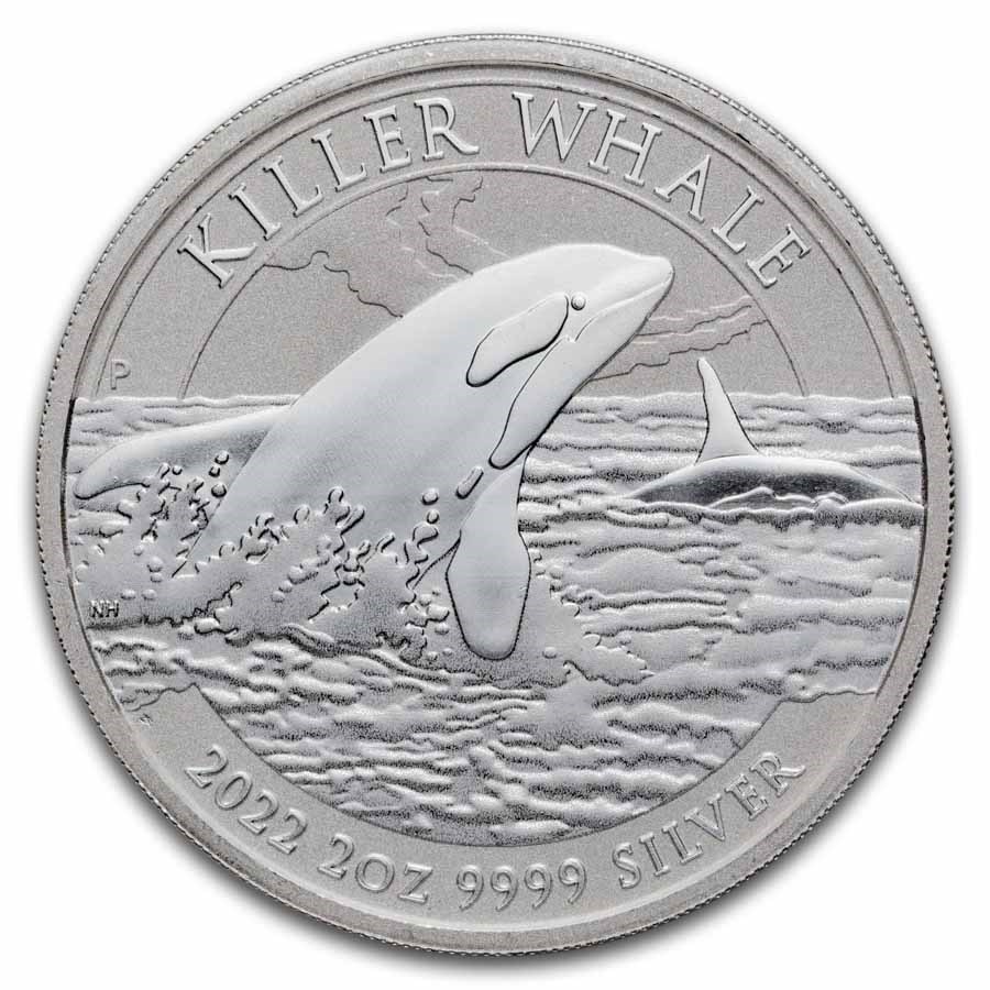 2022 $2 Australian Killer Whale - 2 Troy Oz .9999 Pure Silver Perth Mint