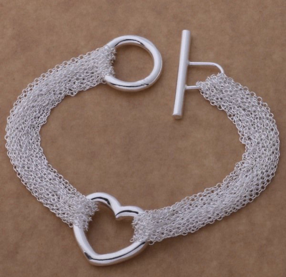 925 Silver O-Ring Tassel Braided Bracelet With Toggle Button Elegant Jewelry 8” 925 Silver O-Ring Tassel Braided Bracelet With Toggle Button Elegant Jewelry 8”