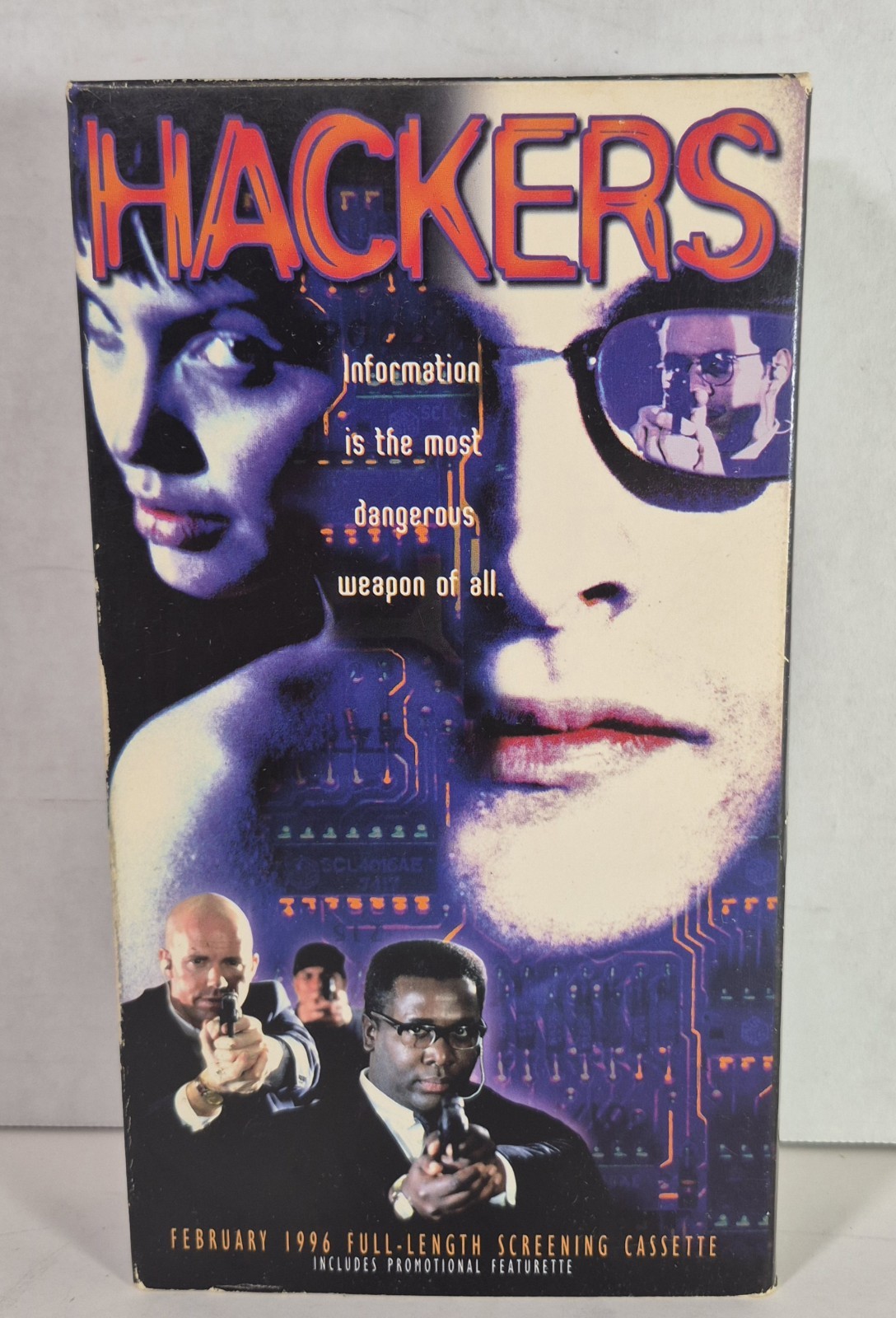 Hackers VHS 1996 Full Length Screening Cassette Angelina Jolie *VERY RARE*