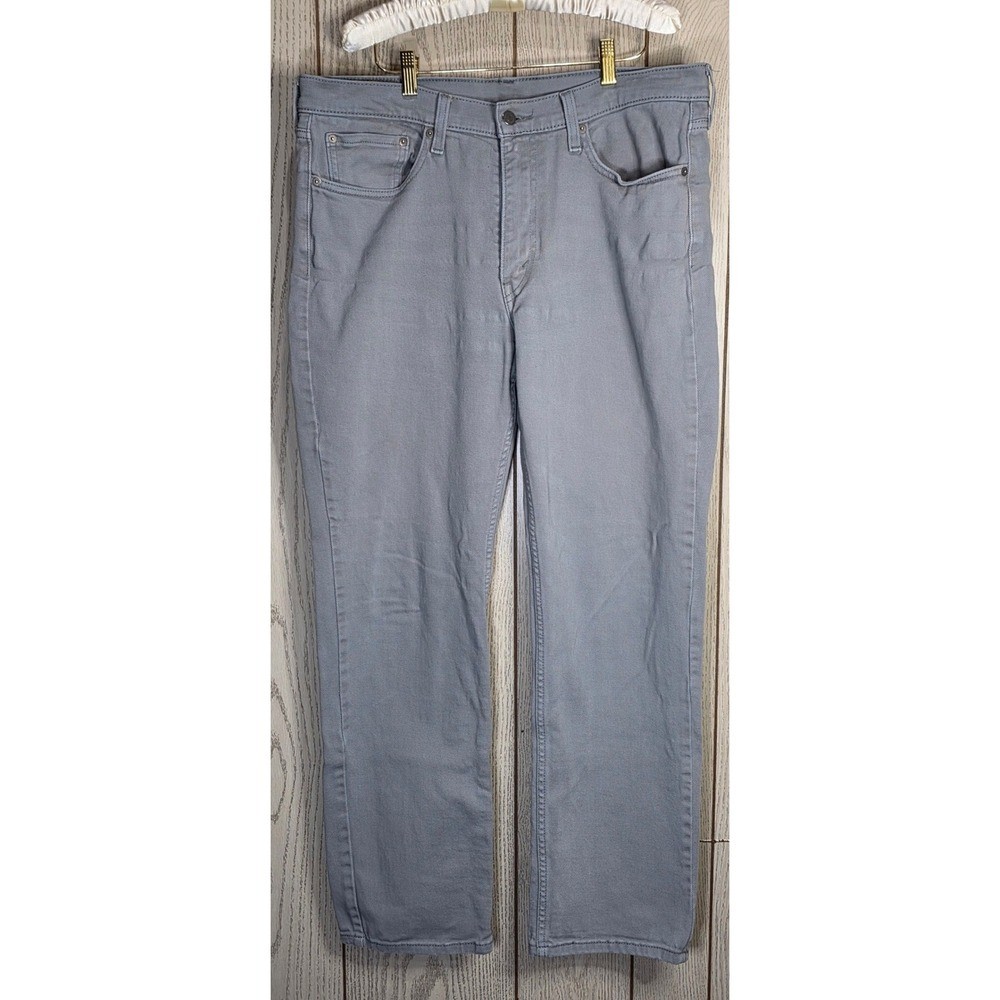 Levis 514 Straight Fit Grey Denim Pants Mens 36x32 Stretch Jeans