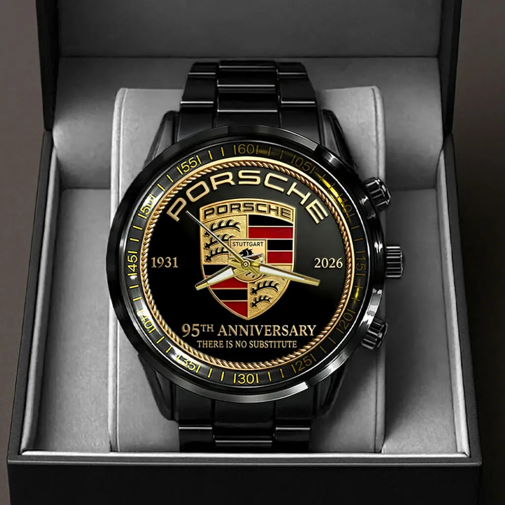 Porsche 95th Anniversary Black Stainless Steel Watch Porsche 95th Anniversary Black Stainless Steel Watch