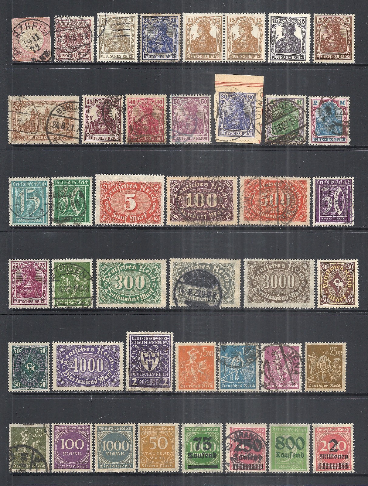 GERMANY    VARIOUS MINT HINGED &  USED ISSUES      1872 - 1923  (LOT 3)