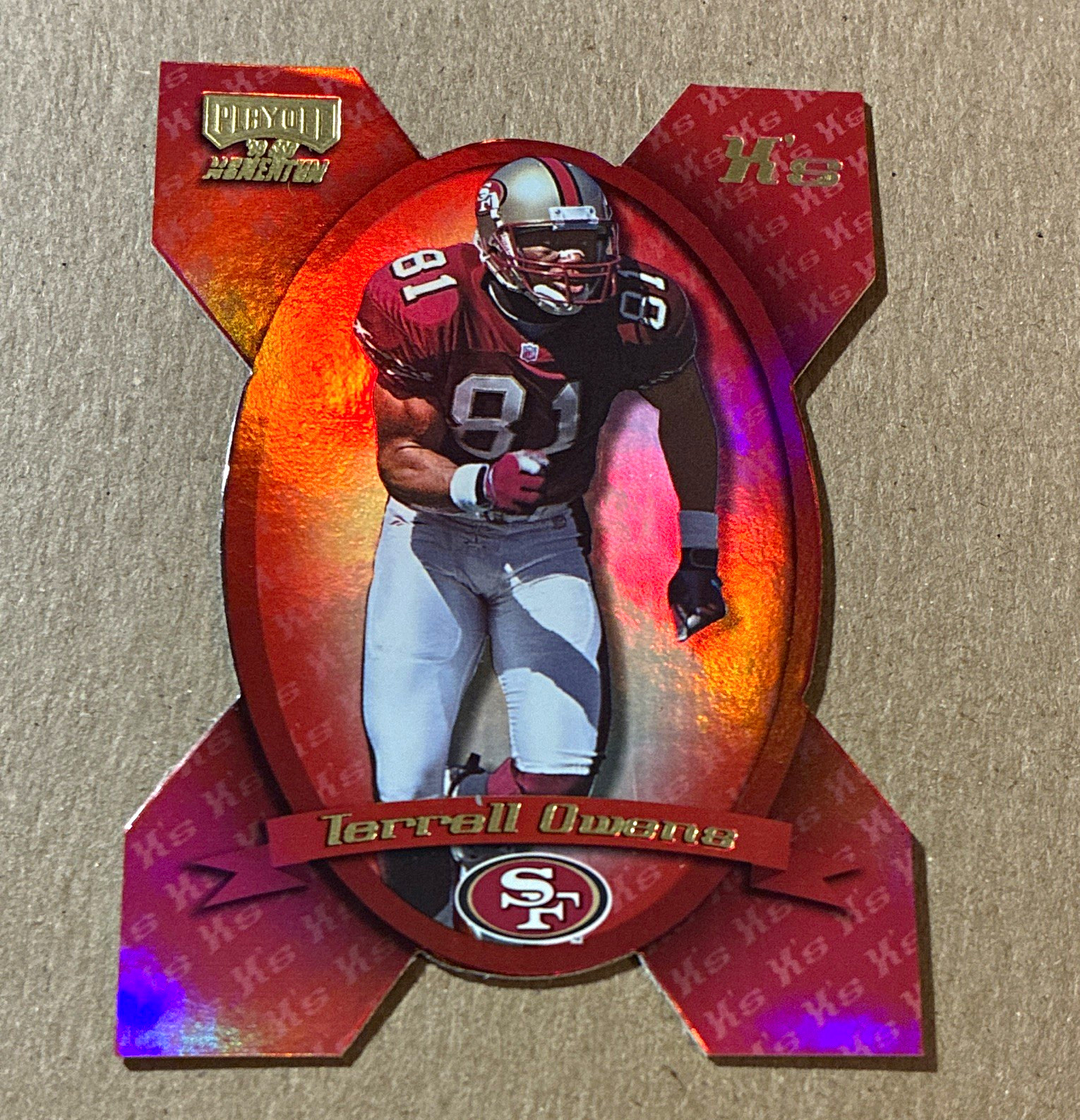 Terrell Owens Playoff 1999 Momentum XS 49ers #140 Die-Cut Serial /300 Terrell Owens Playoff 1999 Momentum XS 49ers #140 Die-Cut Serial /300