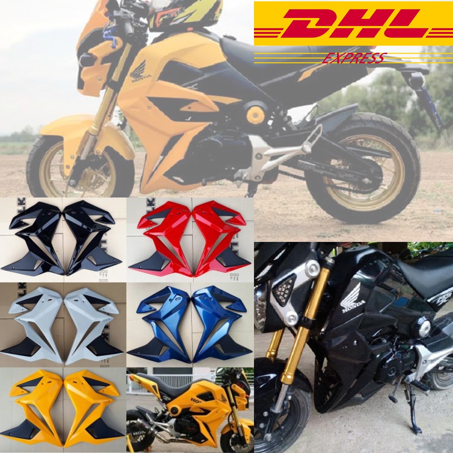 Honda Grom MSX-125 2013-15 Fairing Belly Abs Side Skirts V.1 With Installation 