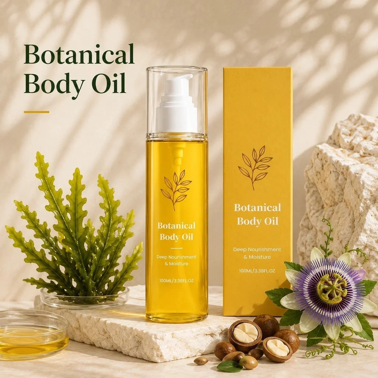 Evora Botanical Body Oil Hydrating Firming Moisturizer For Crepey Dry Skin Care