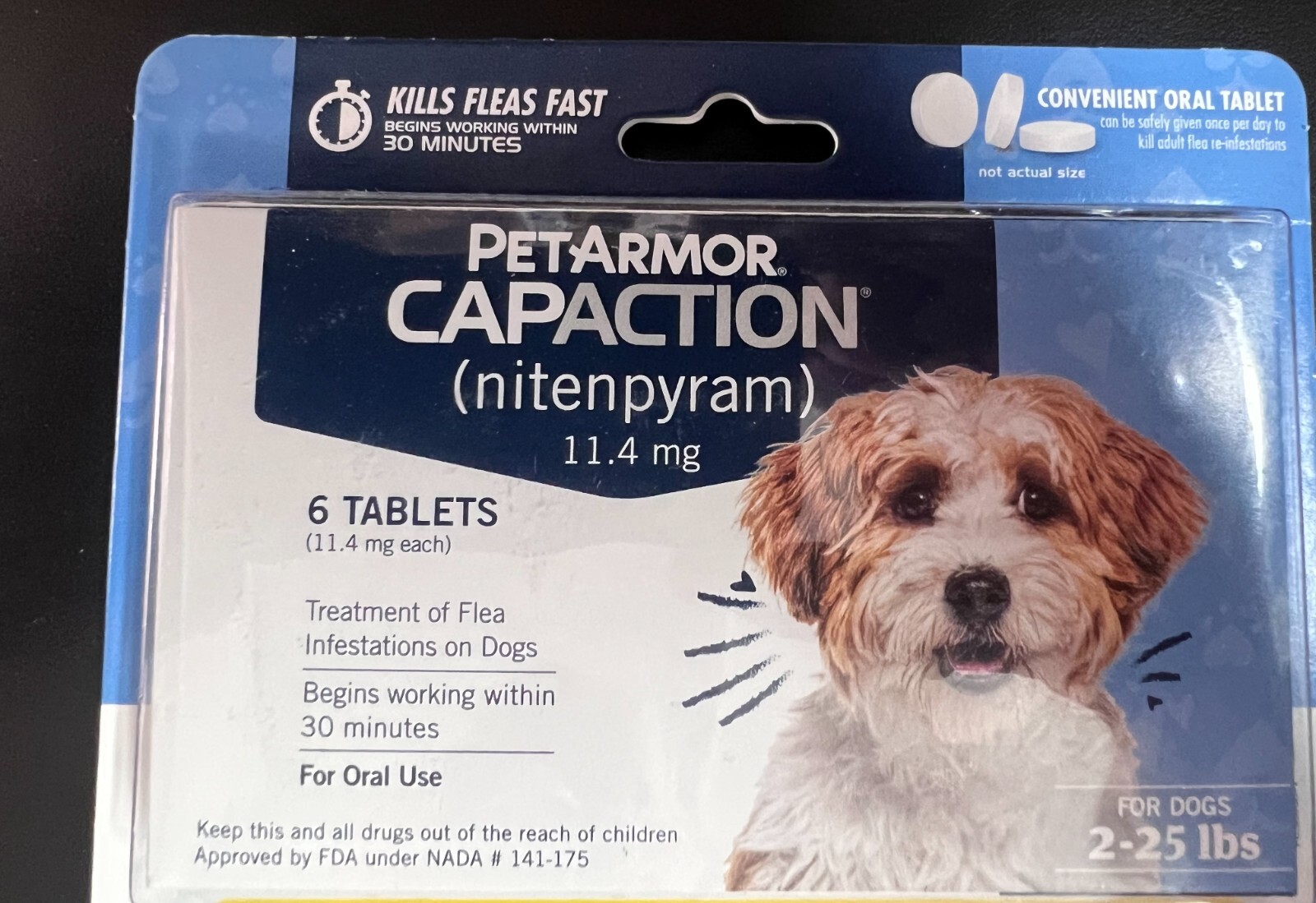 PetArmor Capaction Oral Flea Treatment for Dogs (2-25 lbs) 6 tablets 10/26 3103 PetArmor Capaction Oral Flea Treatment for Dogs (2-25 lbs) 6 tablets 10/26 3103