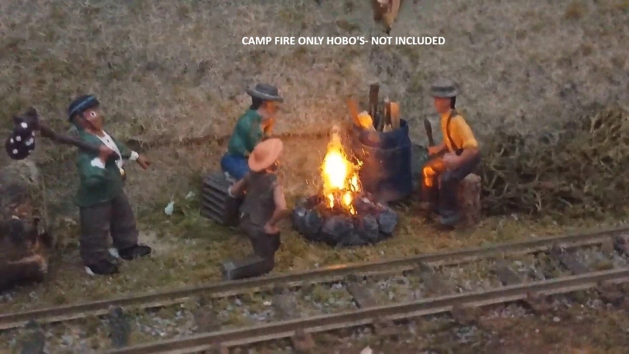 O Scale  Campfire w/ Red /Amber Flickering LED Light 12vDC KIT * Campfire ONLY
