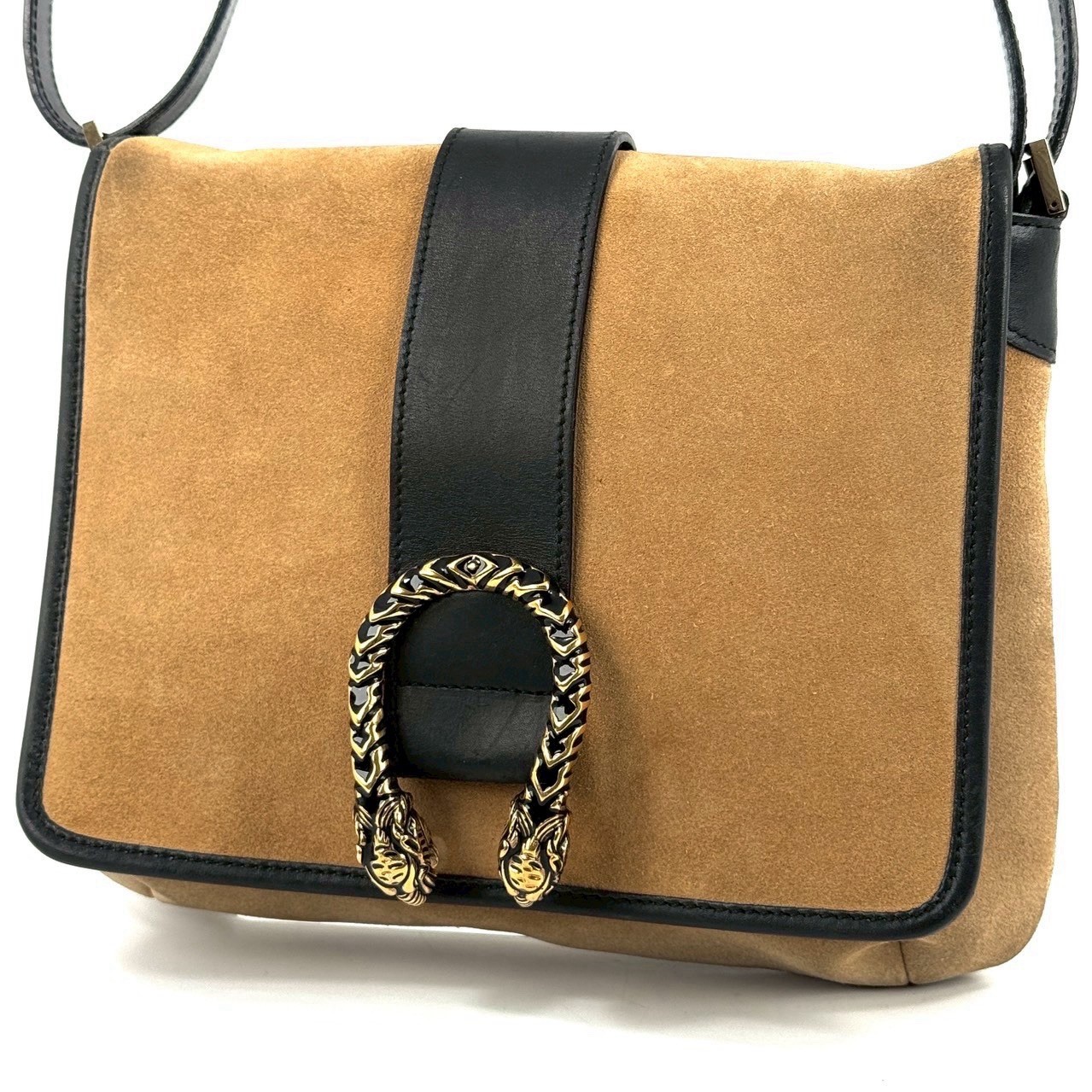 W/DDP Authentic Vintage GUCCI Dionysus Shoulder Bag Brown Suede Leather Italy