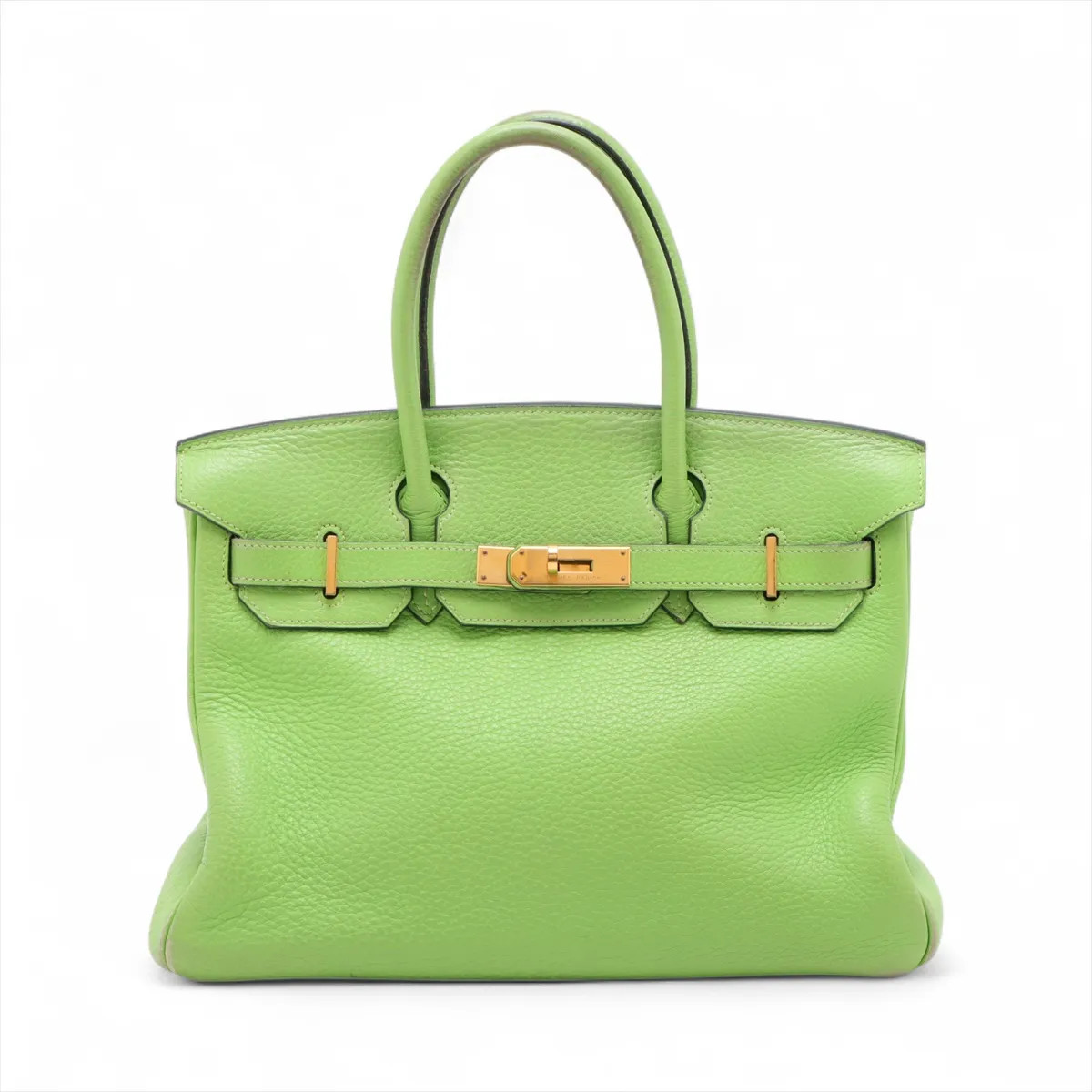 Hermès Birkin 30 Le Tournay Taurillon Clemence Apple green Gold Metal Fittings □