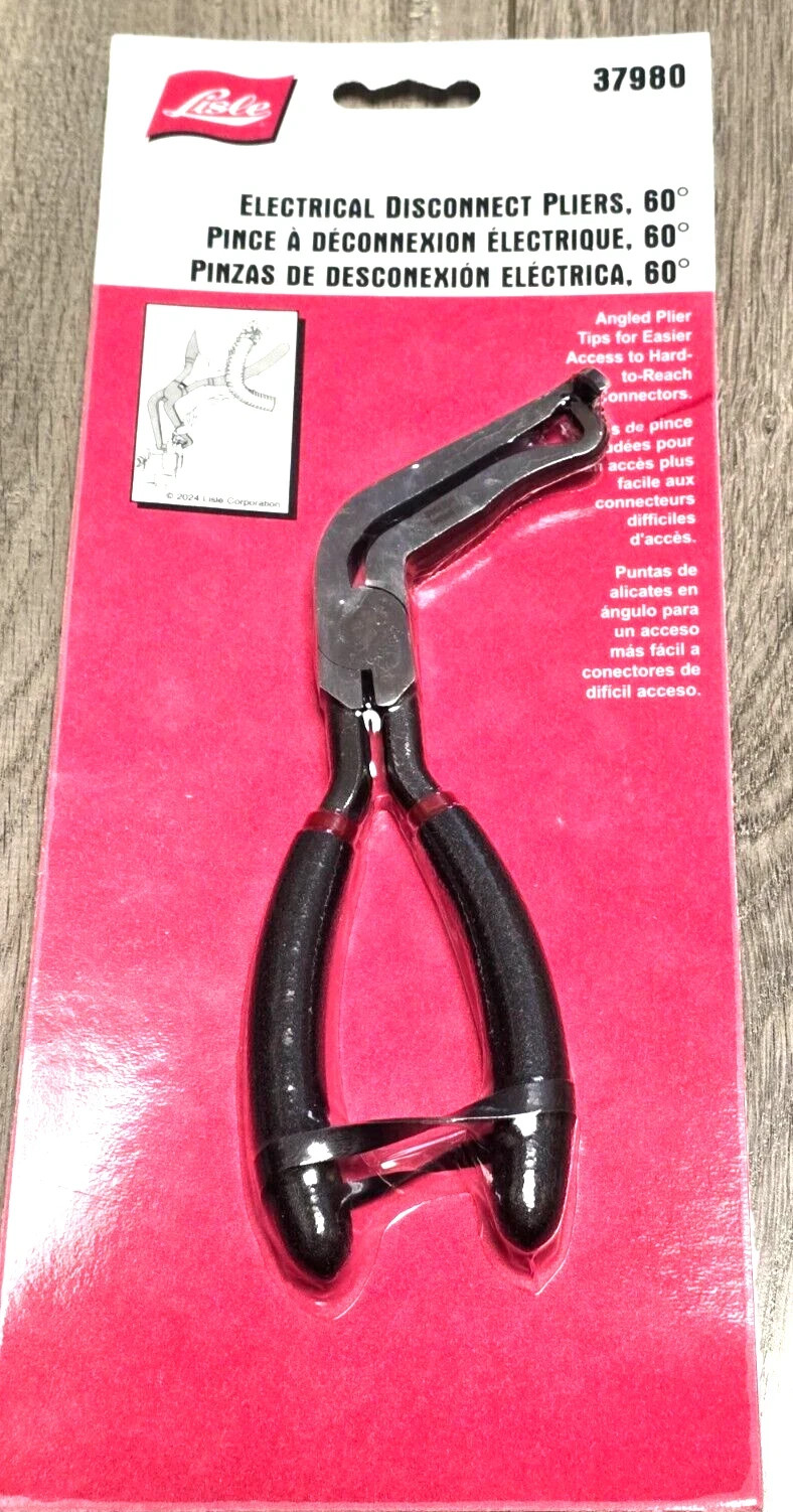 New Lisle Angled Electrical Disconnect Pliers for Push Tab Style Plugs #37980