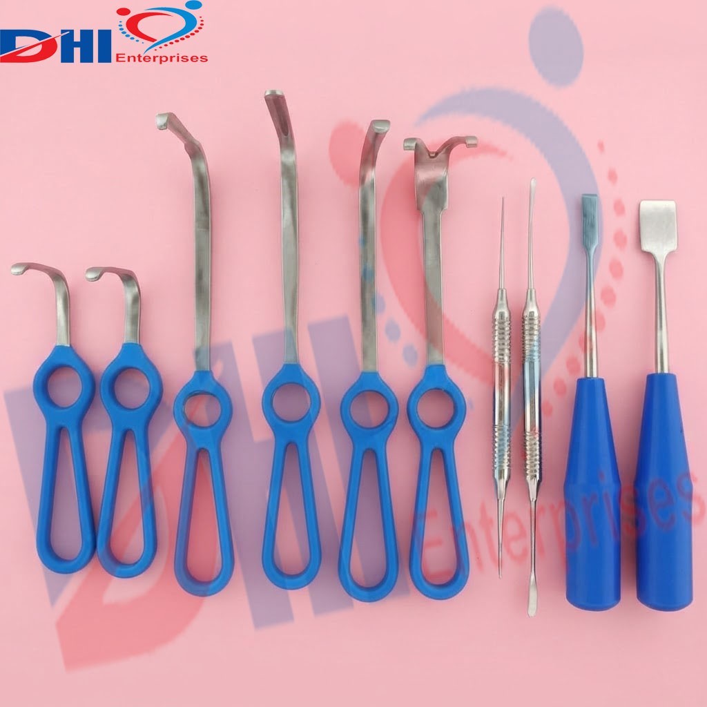 Minimally Invasive Orthognathic Surgery Instruments Set of 10 Pcs Blue Coated