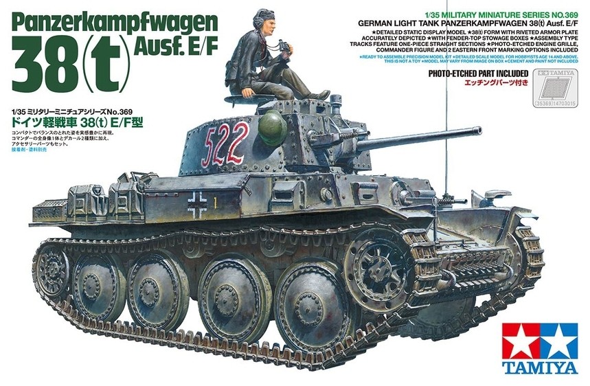 Tamiya 35369 WWII German PzKpfw 38(t) Ausf E/F 1/35 Scale Plastic Model Kit