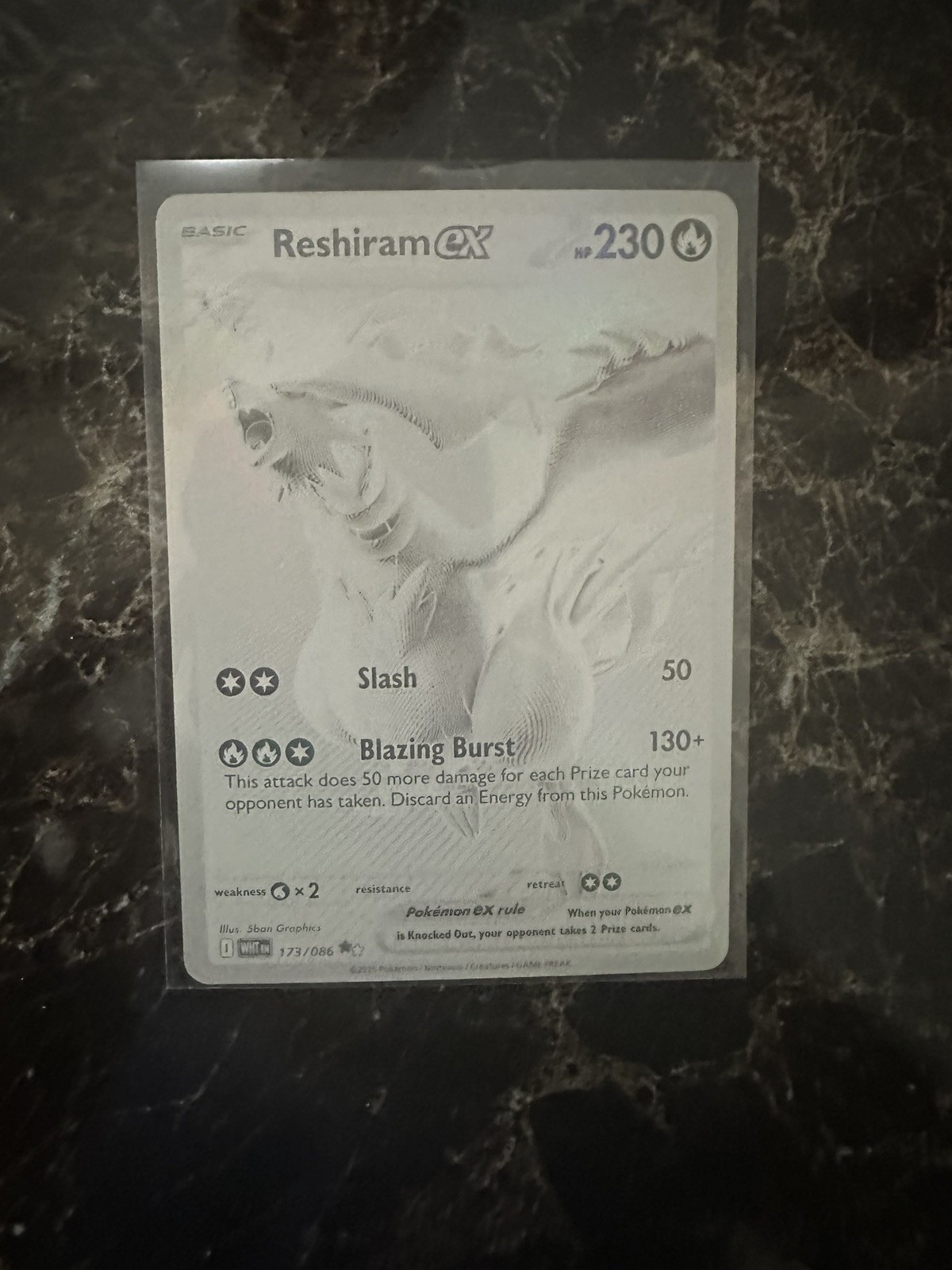 Pokemon Reshiram EX White Flare-EN Holo BWR 173/086 WHITE ON BACK, read desrptio Pokemon Reshiram EX White Flare-EN Holo BWR 173/086 WHITE ON BACK, read desrptio