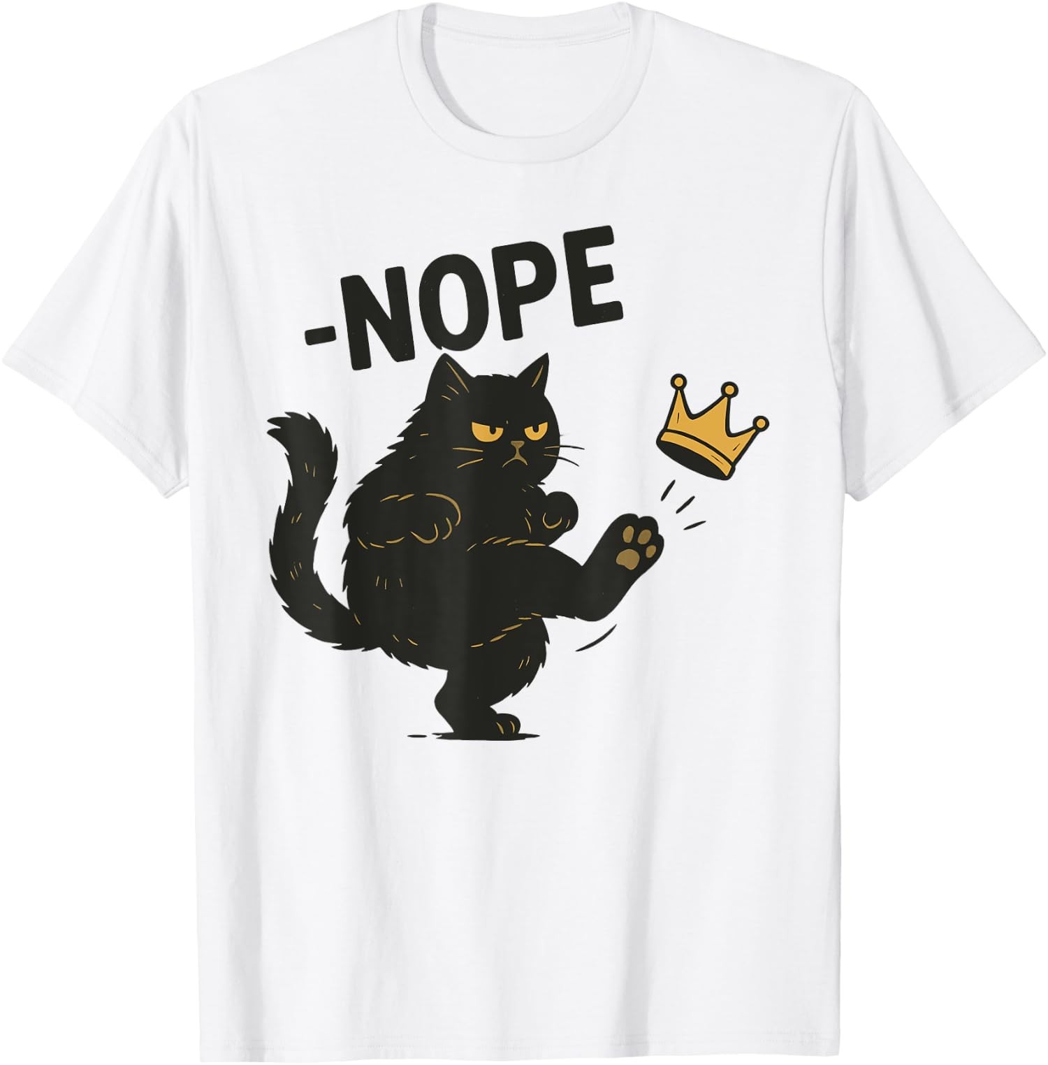 No Kings In America Black Cat Funny Cat Kicking Unisex T-Shirt