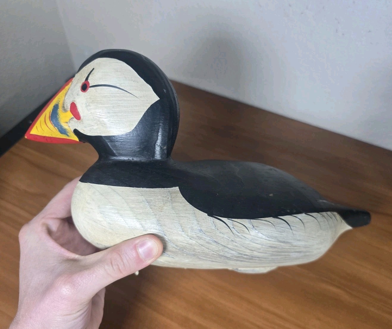 Vintage Puffin Decoy Handpainted BRYANT STAMPED RARE