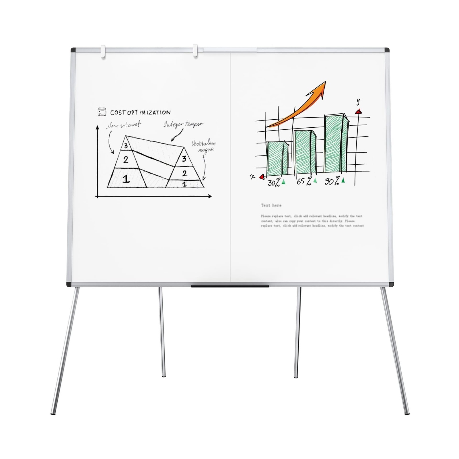 VIZ-PRO Magnetic Whiteboard Easel, Foldable, 48 x 36 Inches 48\