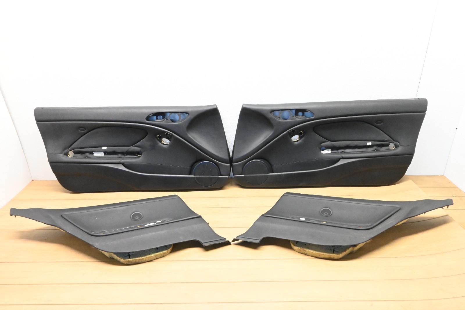 01-06 BMW E46 330Ci 325Ci Coupe Front & Rear Leather Door Panel Set Black OEM