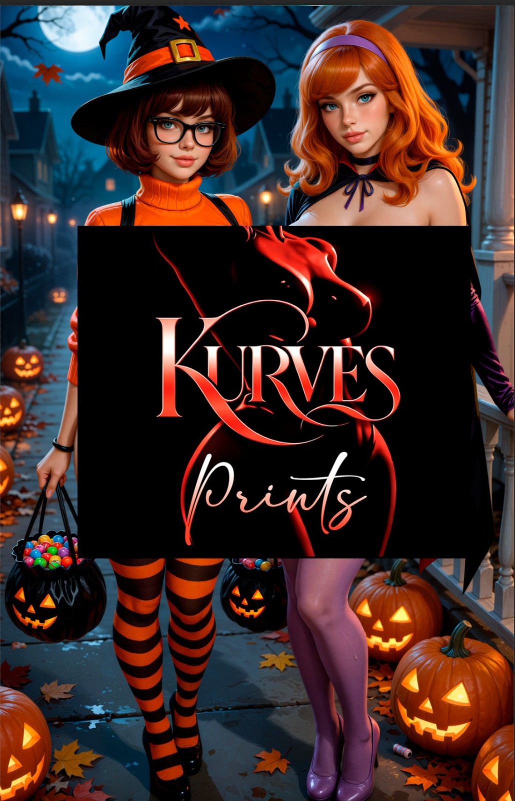 Velma and Daphne Cosplay HALLOWEEN | NOTI | SINGLE COVER PRINT | KURVES COMICS