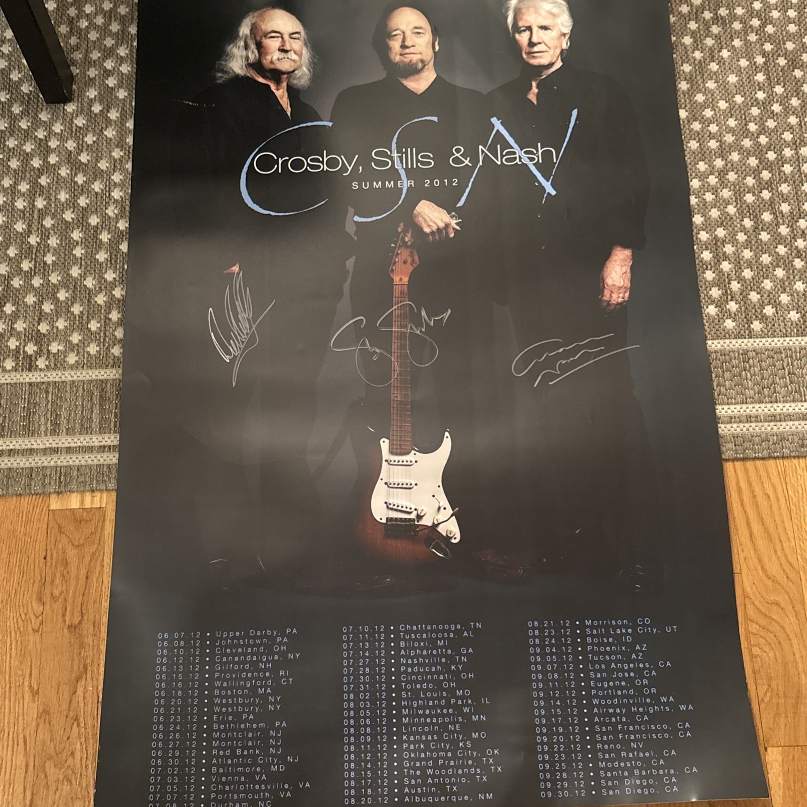 Crosby Stills & Nash SIGNED Official Concert Show Photo Autographed 2012