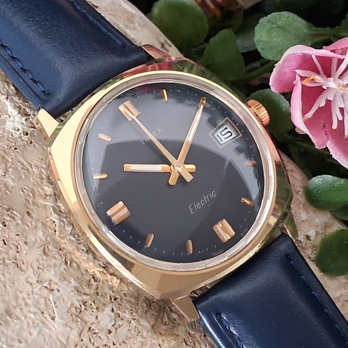 Serviced 1971 Timex Electric Men\'s Vintage Watch New Strap, Crystal & Battery