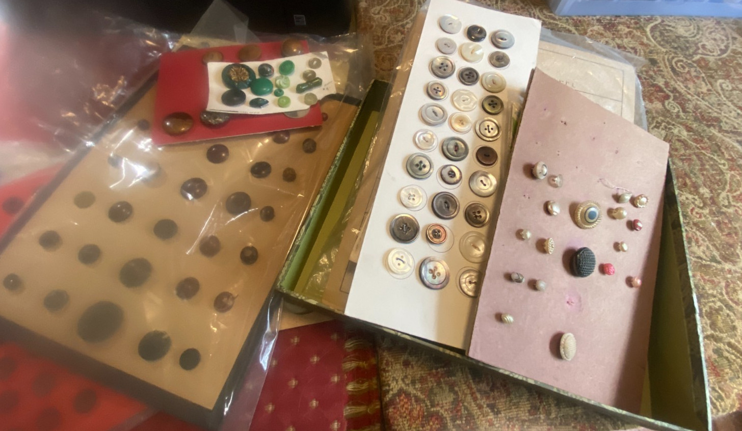 Lot Vintage Button Collectors Cards Tagua Nut Mother of Pearl Celluloid Novelty