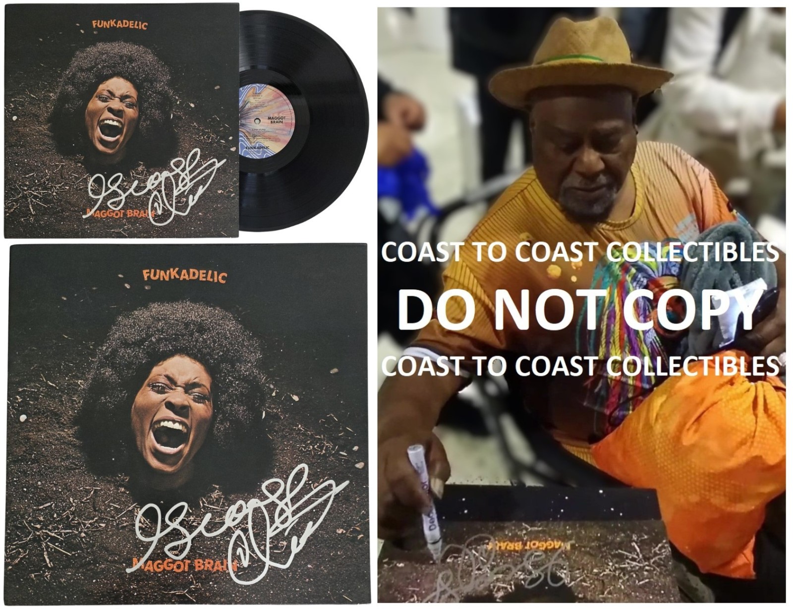 George Clinton Signed Funkadelic Maggot Brain Album COA Proof Autographed Vinyl