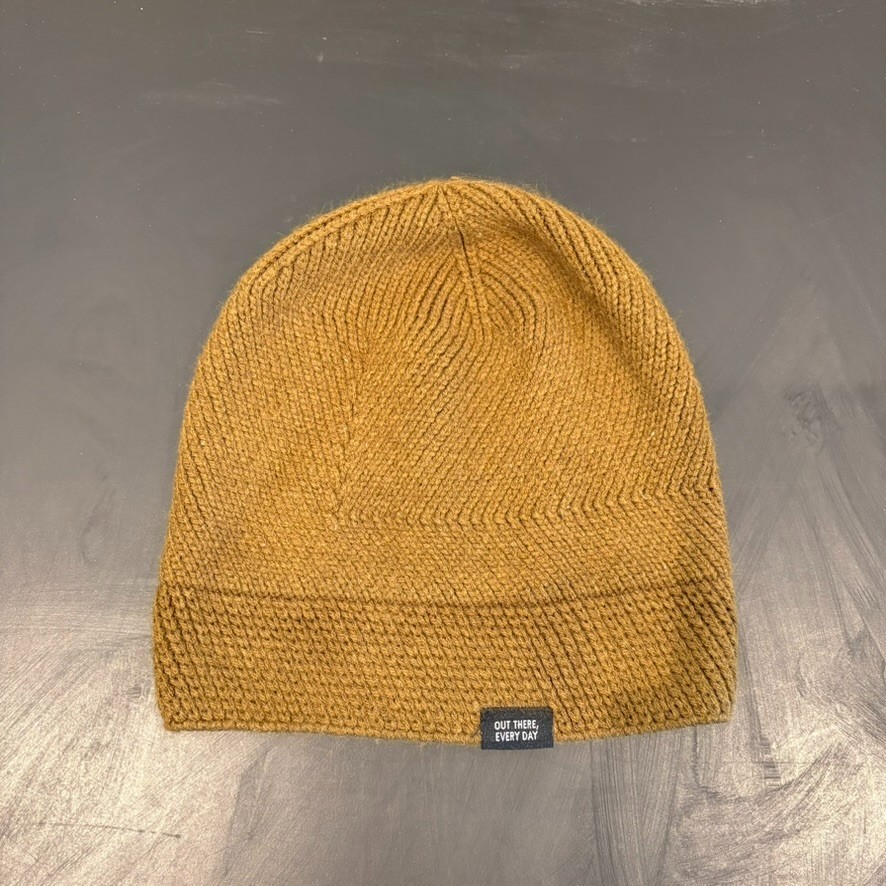 REI Co-op Beanie Hat Mustard Brown Cuffed Acrylic Unisex \