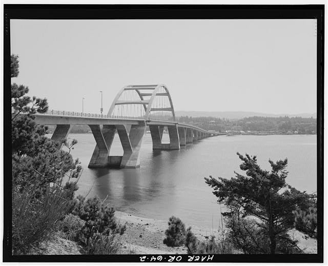 Photo:Alsea Bay Bridge Waldport Oregon 1966 Highway Arch Bridge