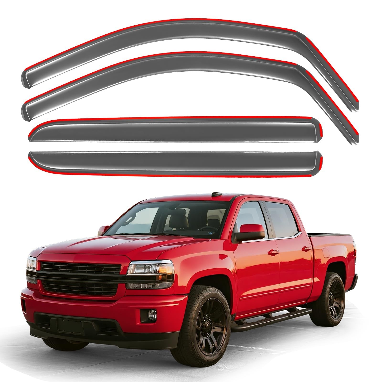 in-Channel Window Rain Guards for 2014-2018 Chevy Silverado/GMC Sierra 1500/2... in-Channel Window Rain Guards for 2014-2018 Chevy Silverado/GMC Sierra 1500/2...