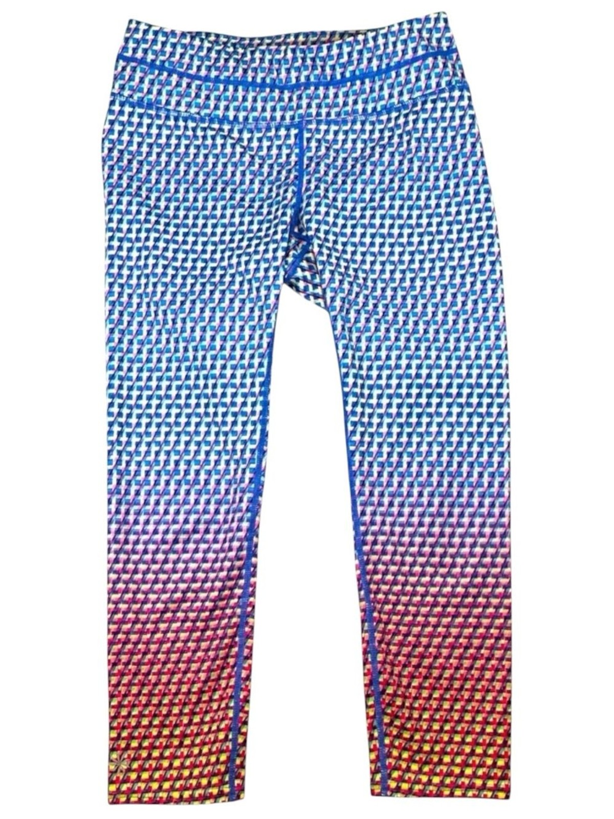 Athleta Vivid Sonar High Waist Capri Leggings Ombre Multi Sz S Hologram Gymcore
