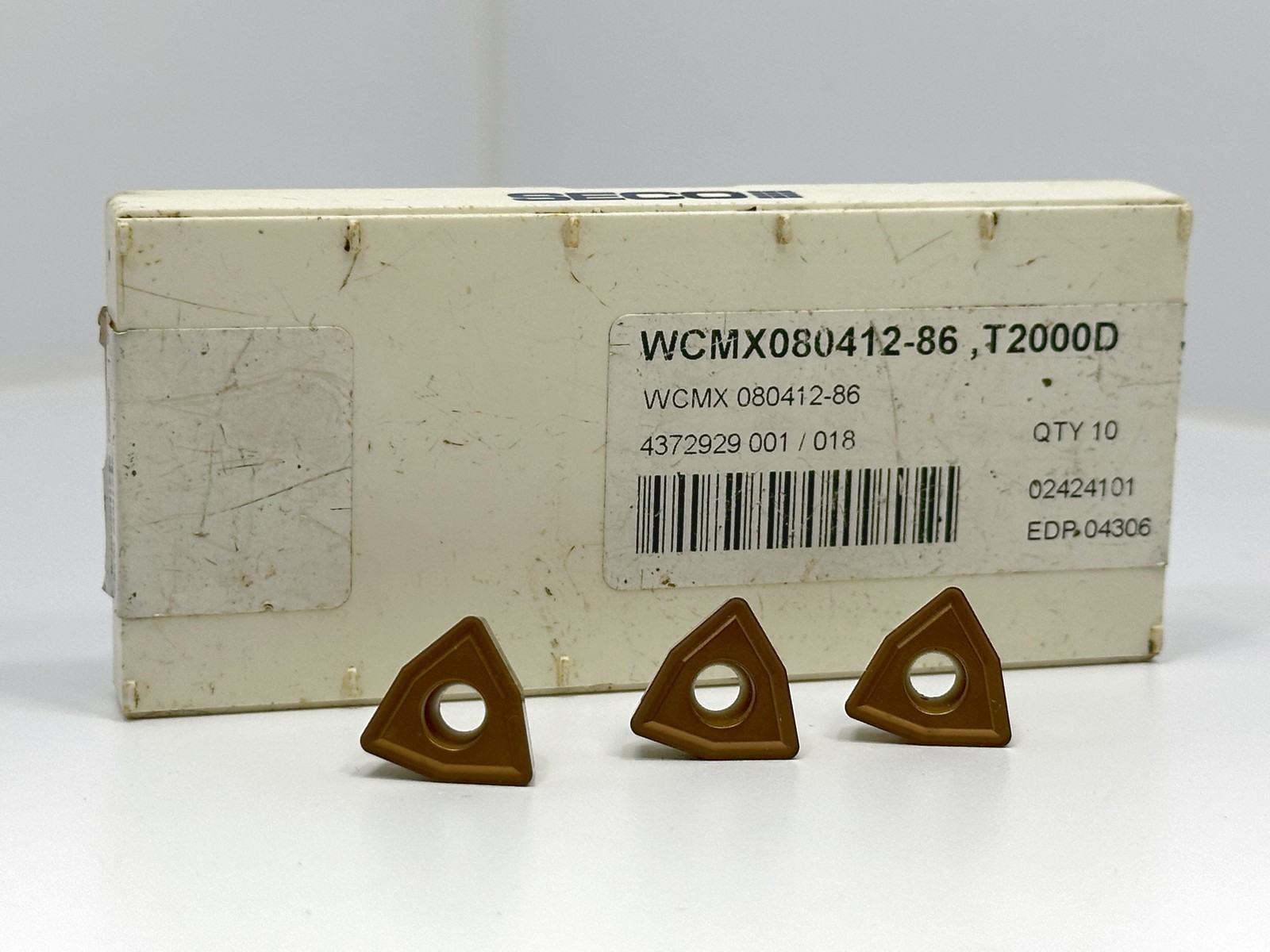 Seco WCMX 080412-86 | New Carbide Inserts | 04306 | Grade T2000D | 3pcs Seco WCMX 080412-86 | New Carbide Inserts | 04306 | Grade T2000D | 3pcs