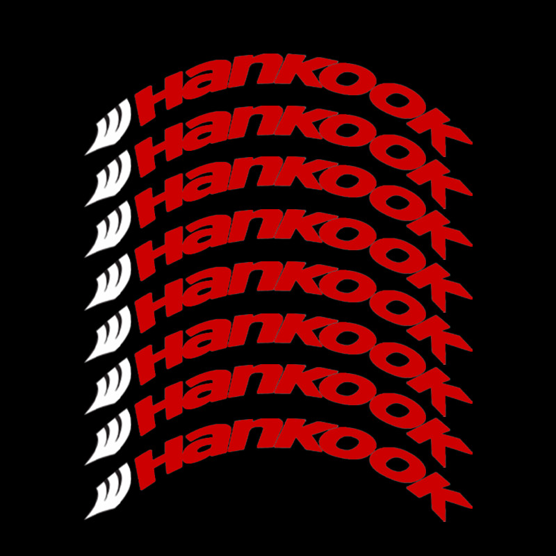 8X HANKOOK Permanent Tire Letters Sticker 1.38\
