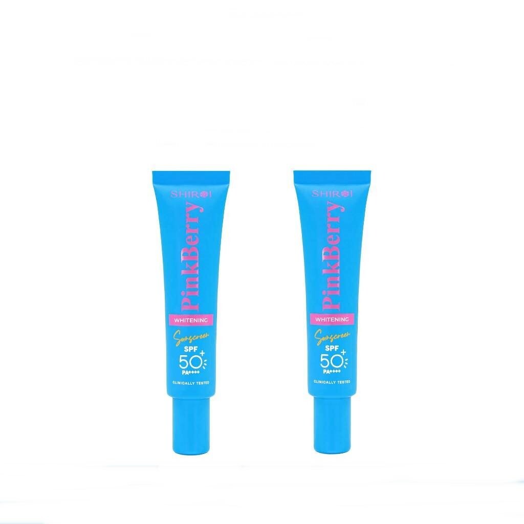 2x Shiroi Facial Sunscreen Cream Pink Berry Whitening SPF 50+ PA++++ 15 grams.