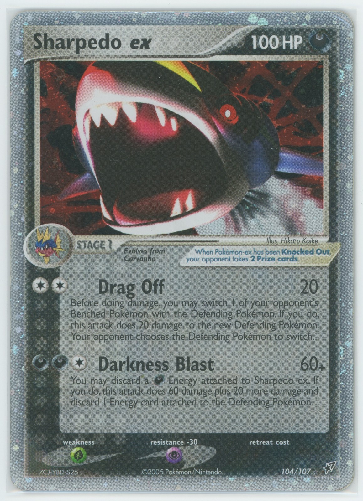 Sharpedo ex 104/107 Deoxys Holo Ultra Rare Pokemon TCG Nintendo Sharpedo ex 104/107 Deoxys Holo Ultra Rare Pokemon TCG Nintendo