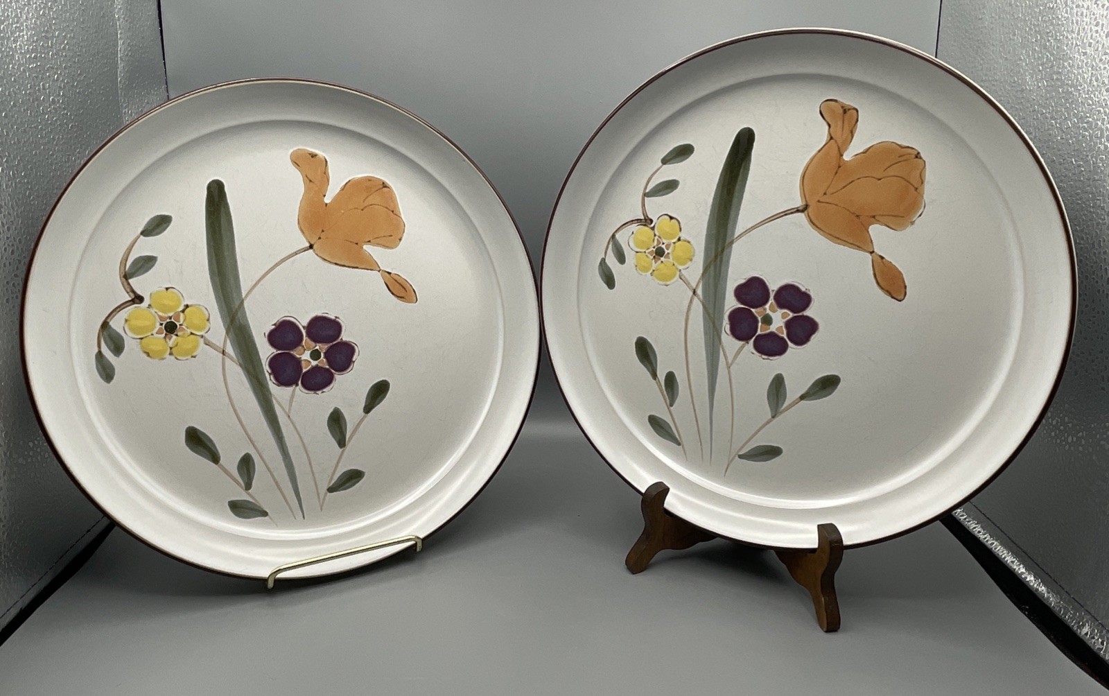 2 Vintage Noritake Hello Spring Dinner Plates 10.5 inch style 8551