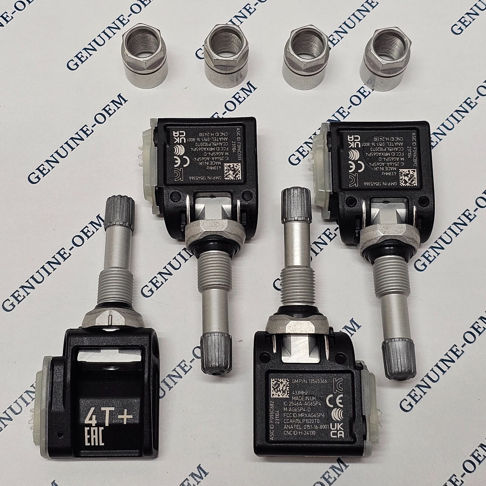 2020-2026 Chevrolet GMC TPMS Trailer Tire Pressure Sensors GM 13545366 OEM Set