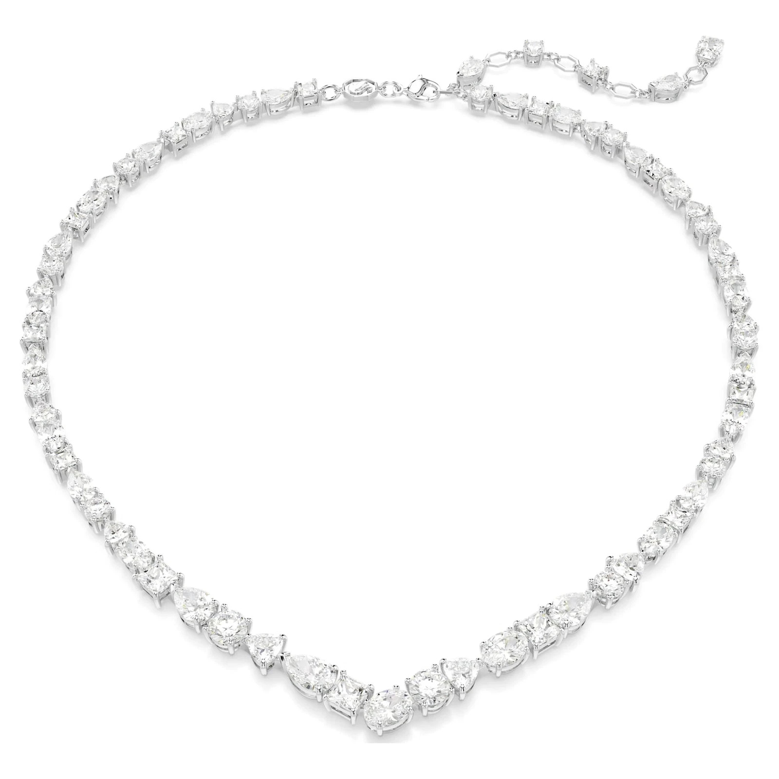 Swarovski Mesmera Necklace Mixed Cuts, White, Rhodium Plated