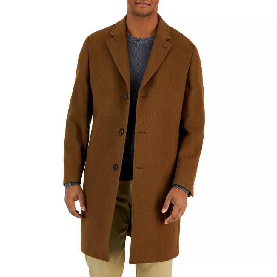 Ralph Lauren Men’s Luther Cashmere Wool Overcoat Vicuna Tan, Size 46 Reg